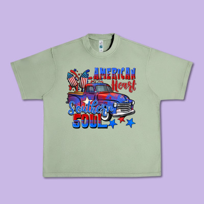American Heart Southern Soul Truck 4th Of July Urban Heavy Tee Designed By Cowgirlartshop