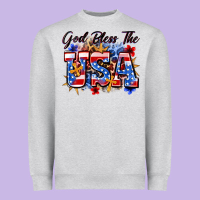 God Bless The Usa Heavyweight Sweatshirt Designed By Zillion Design Studio