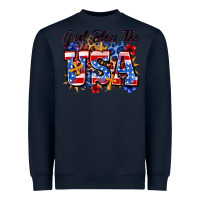Navy god bless the usa Heavyweight Sweatshirt - Zillion Design Studio