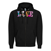 Black love with cow Zipper Hoodie - AdoDesignShop