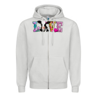 Dove Grey love with cow Zipper Hoodie - AdoDesignShop