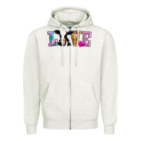 Oatmeal Heather love with cow Zipper Hoodie - AdoDesignShop