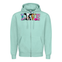 Seafoam love with cow Zipper Hoodie - AdoDesignShop