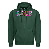 Sports Green love with cow Zipper Hoodie - AdoDesignShop