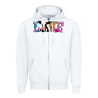 White love with cow Zipper Hoodie - AdoDesignShop