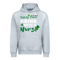 Heather Grey Safety First Drink With A Nurse Urban Hoodie - Bettercallsaul