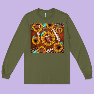 Football Leopard Sunflower Long Sleeve Tee Designed By Jahusdesignshop