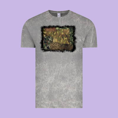 Camouflage Leopard Background Vintage Tee Designed By Barkaloodesign