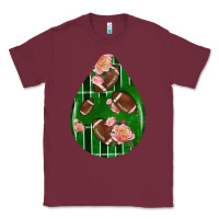 Burgundy american football and western roses teardrop Classic Tee - BundleAndBundleShop