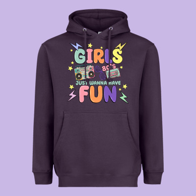 Girls Just Wanna Have Fun Heavyweight Hoodie Designed By Maliassmallbusiness