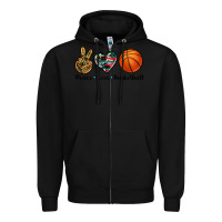 Black peace love basketball Zipper Hoodie - Artiststas