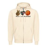 Sandshell peace love basketball Zipper Hoodie - Artiststas