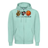 Seafoam peace love basketball Zipper Hoodie - Artiststas