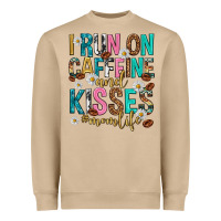 I Run On Caffeine And Kisses Mothers Day Heavyweight Sweatshirt | Teevron