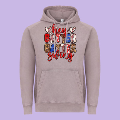Hey Batter Batter Swing Vintage Hoodie Designed By Zillion Design Studio