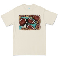 Bone American football leopard cowhide turquoise  leather background Premium Tee - BarkalooDesign