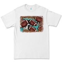 White American football leopard cowhide turquoise  leather background Premium Tee - BarkalooDesign