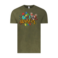 Vintage Olive social worker Vintage Tee - Zillion Design Studio