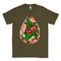 Army Green american football and western roses teardrop Classic Tee - BundleAndBundleShop