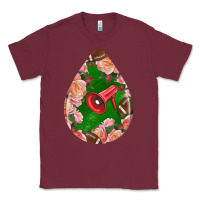 Burgundy american football and western roses teardrop Classic Tee - BundleAndBundleShop