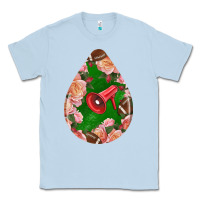 Dusty Blue american football and western roses teardrop Classic Tee - BundleAndBundleShop