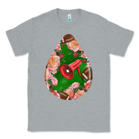 Heather Grey american football and western roses teardrop Classic Tee - BundleAndBundleShop