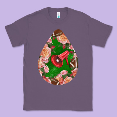 American Football And Western Roses Teardrop Classic Tee Designed By Bundleandbundleshop