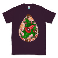 Plum american football and western roses teardrop Classic Tee - BundleAndBundleShop