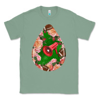 Sage american football and western roses teardrop Classic Tee - BundleAndBundleShop