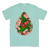 Seafoam american football and western roses teardrop Classic Tee - BundleAndBundleShop