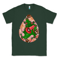Sports Green american football and western roses teardrop Classic Tee - BundleAndBundleShop