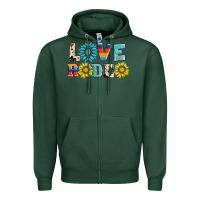 Sports Green love rodeo Zipper Hoodie - AdoDesignShop