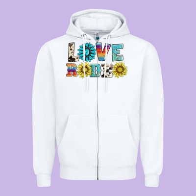 Love Rodeo Zipper Hoodie Designed By Adodesignshop