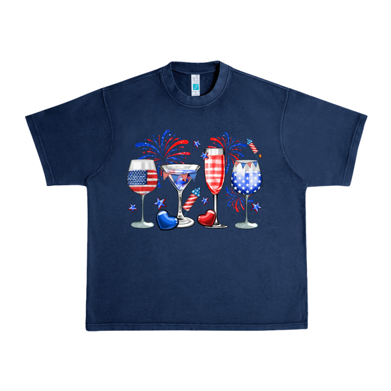 4th Of July Wine Glasses Urban Heavy Tee by Neo Western | Teevron