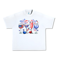 White 4th of July wine glasses Urban Heavy Tee - Neo Western