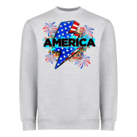America With Lightning Bolt Heavyweight Sweatshirt | Teevron
