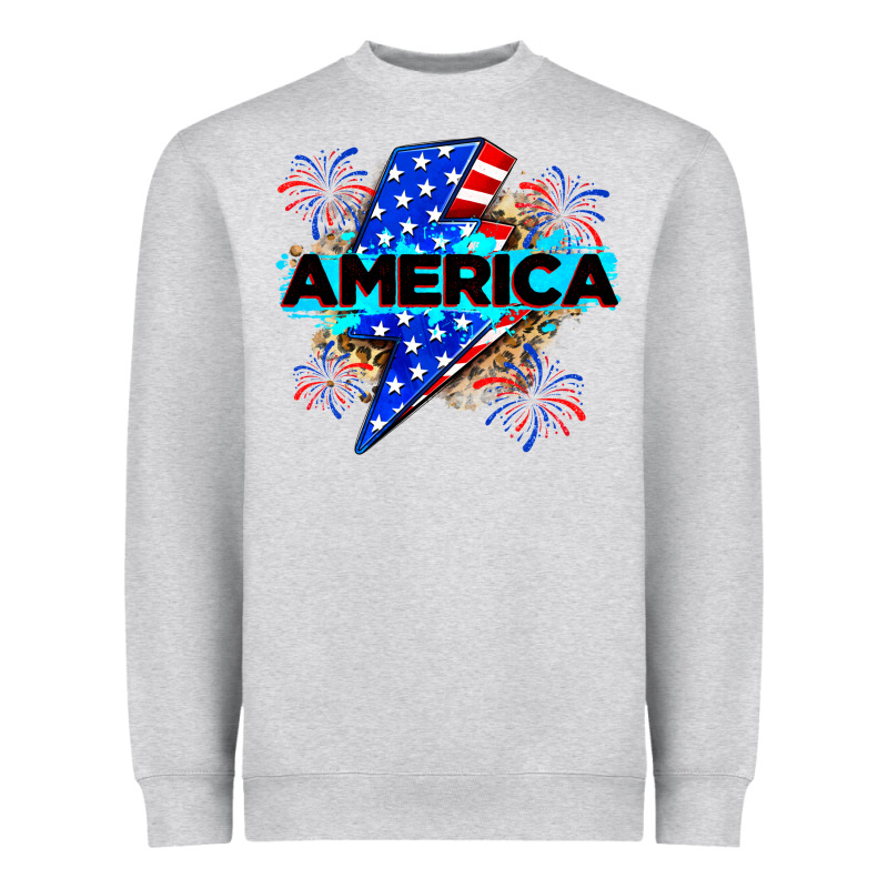 America With Lightning Bolt Heavyweight Sweatshirt by Zillion Design Studio | Teevron