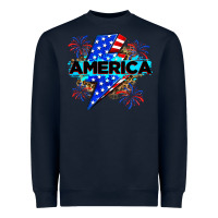 Navy America with lightning bolt Heavyweight Sweatshirt - Zillion Design Studio