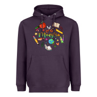 Maestra Teacher Heart Doodle Heavyweight Hoodie | Teevron