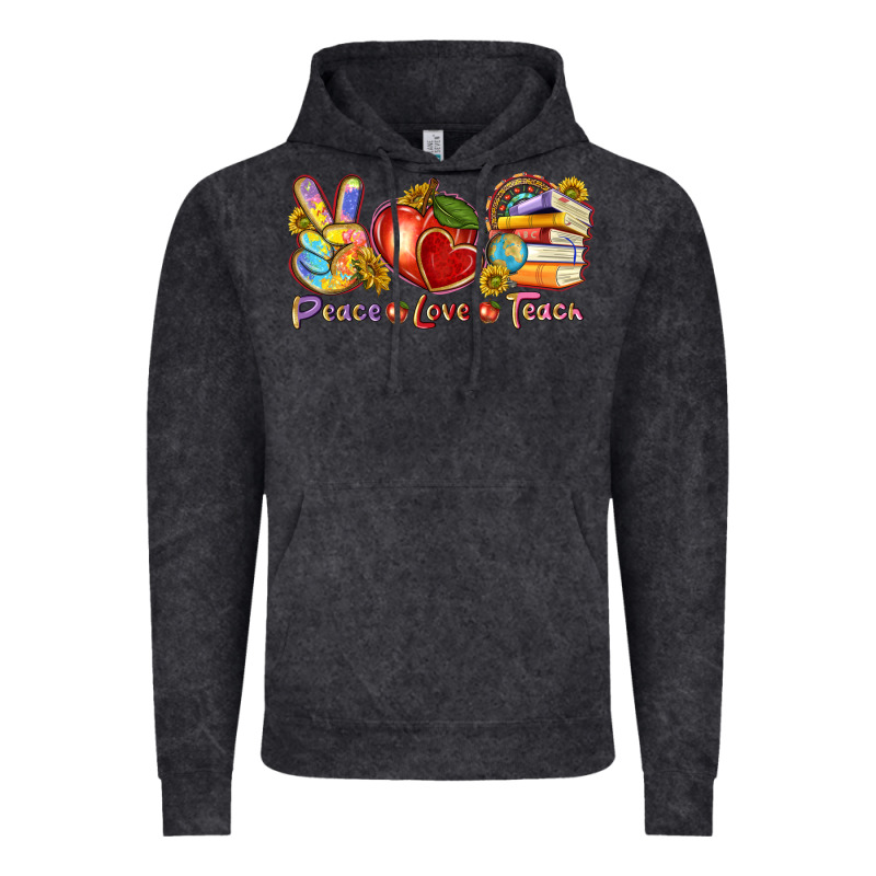 Peace Love Teach Vintage Hoodie by texasbilliewilder | Teevron