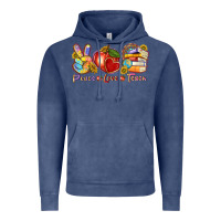 Vintage Denim peace love teach Vintage Hoodie - texasbilliewilder