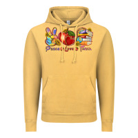 Vintage Mustard peace love teach Vintage Hoodie - texasbilliewilder