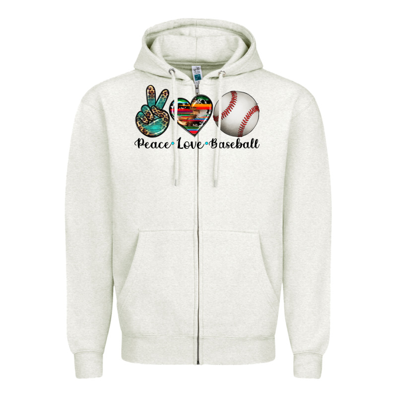 Peace Love Baseball Zipper Hoodie by Artiststas | Teevron