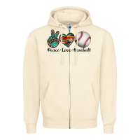 Sandshell peace love baseball Zipper Hoodie - Artiststas