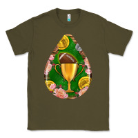 Army Green american football and western roses teardrop Classic Tee - BundleAndBundleShop