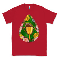 Red american football and western roses teardrop Classic Tee - BundleAndBundleShop
