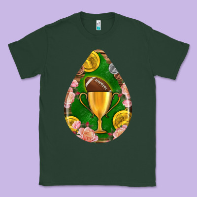 American Football And Western Roses Teardrop Classic Tee Designed By Bundleandbundleshop