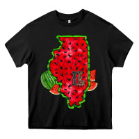 Black illinois watermelon Heavy Core Tee - RacoonDesign