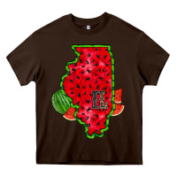 Chocolate Brown illinois watermelon Heavy Core Tee - RacoonDesign