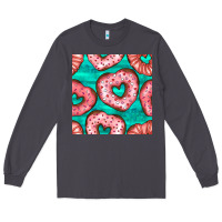 Smoke valentines day heart donuts seamless pattern Long Sleeve Tee - BundleAndBundleShop